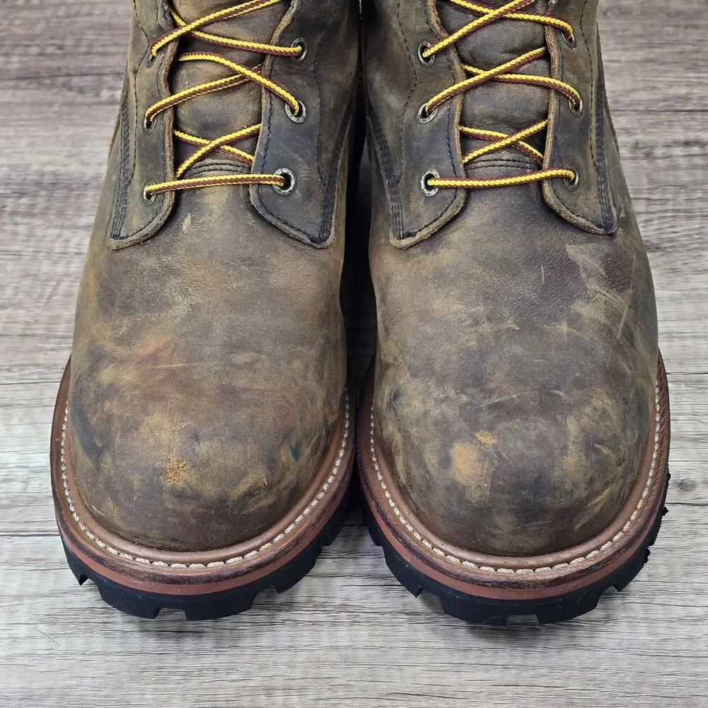 Red Wing 2217 Loggermax 9'' Men's 10 D Brown Leather Waterproof Steel Toe Boots